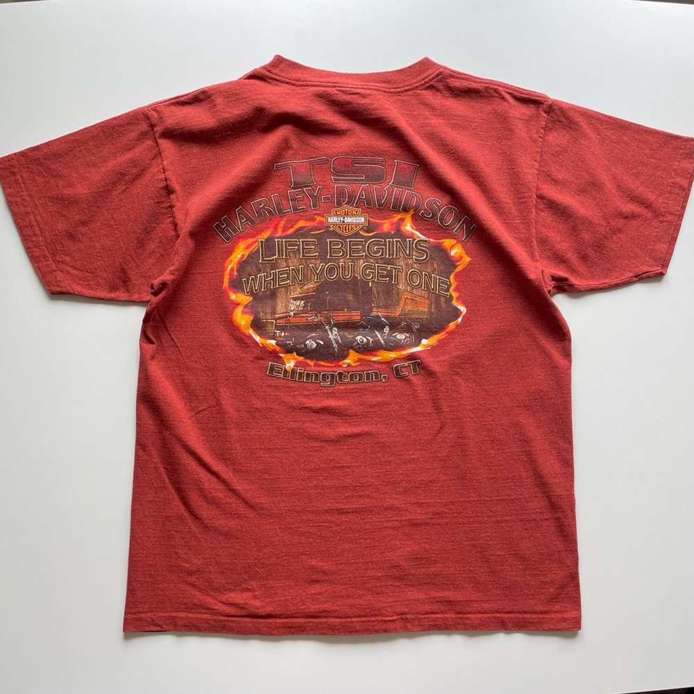 Vintage Harley-Davidson Rust Orange Short Sleeve T-Shirt Made in USA Men’s L